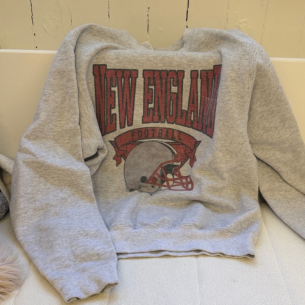 New England Football Gray Sweater